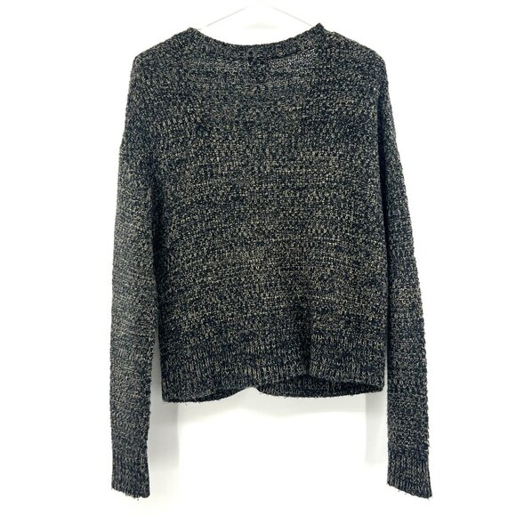 John + Jenn Black Marled Boxy Button Front Cardigan Women's Medium - Picture 5 of 5